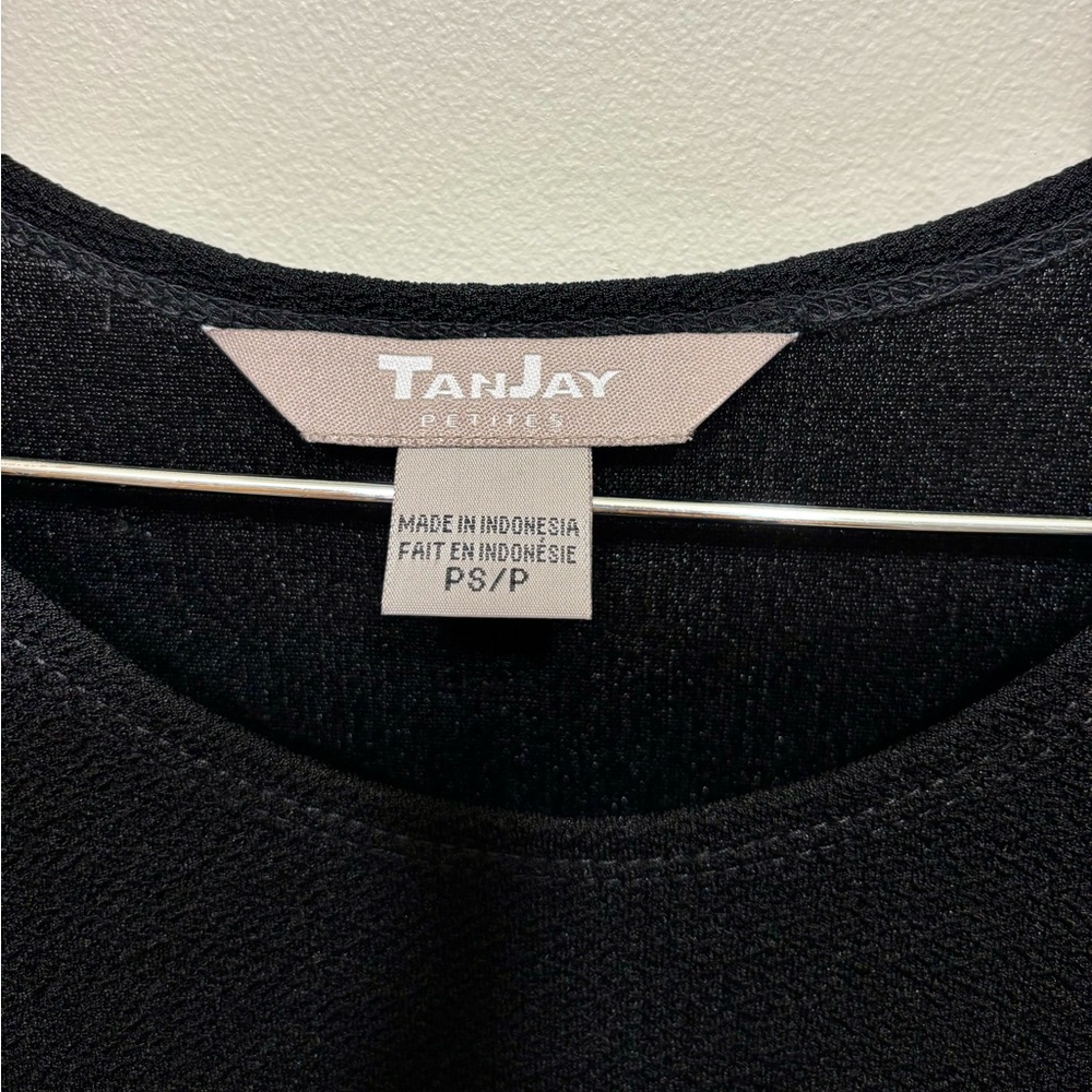 ✨$8 CLEAR-OUT✨ TanJay Petite Vintage Sleeveless Scoop Neck Tank Top Shirt Black - Picture 5 of 7